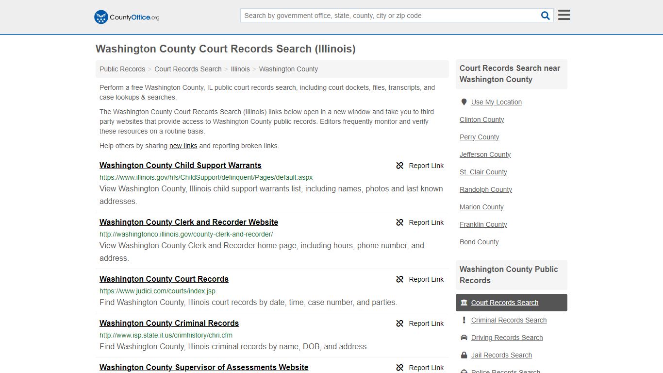 Washington County Court Records Search (Illinois) - County Office