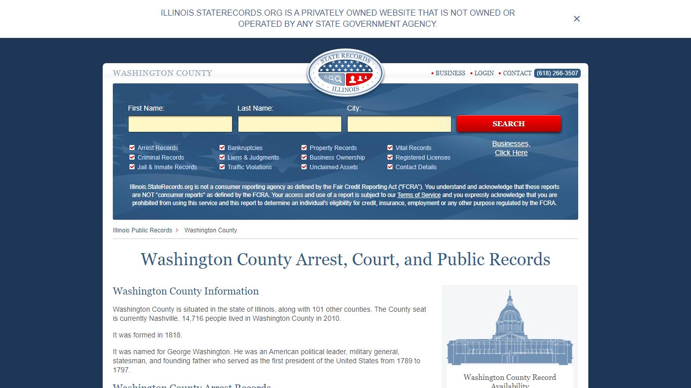 Washington County Arrest, Court, and Public Records